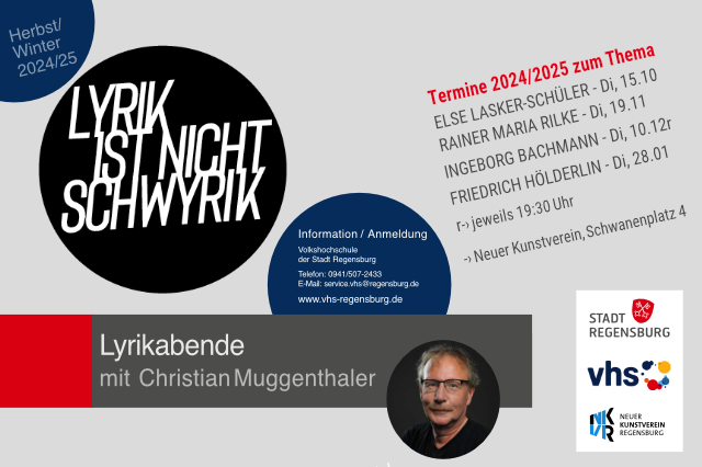 Lyrik ist nicht schwyrik - Lyrikabende mit Christian Muggenthaler