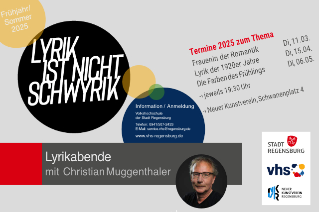 Lyrik ist nicht schwyrik - Lyrikabende mit Christian Muggenthaler